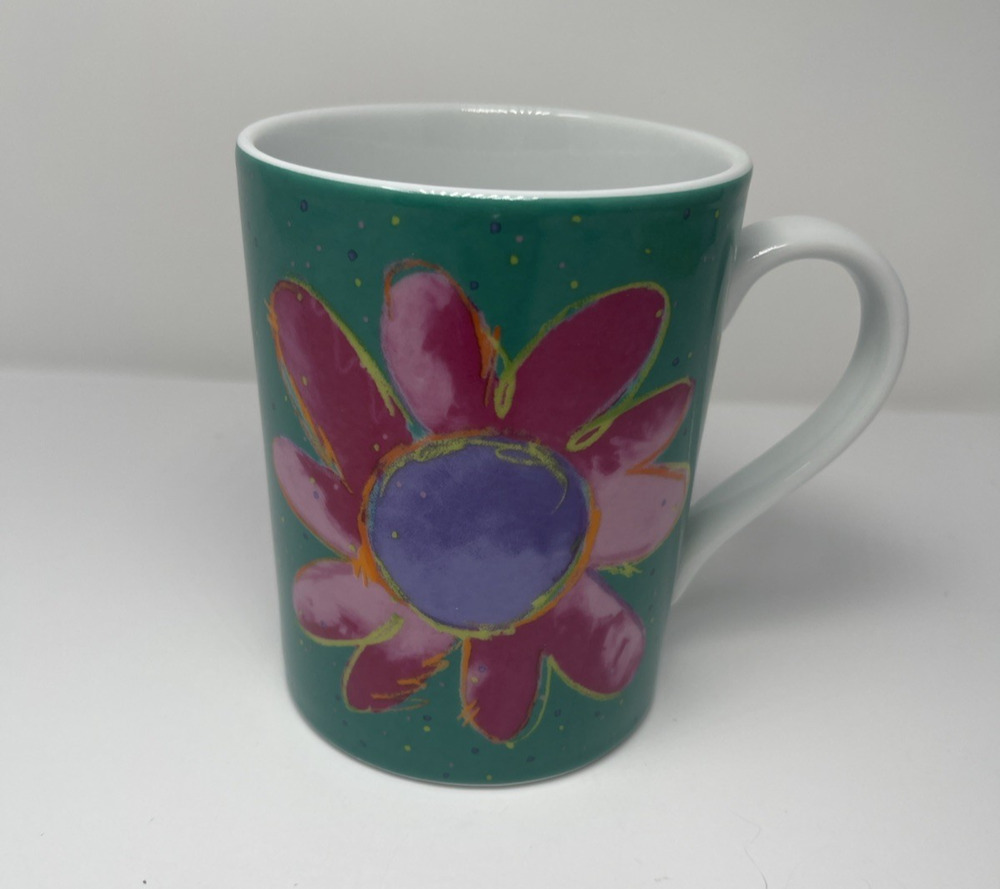 Department 56 Mug Green Pink Floral 4.25" Vintage Festive Replacement Succulent